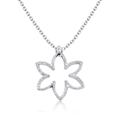 Flower Shaped Ball  Silver Necklace SPE-3665